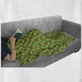 thumbnail image 6 of Animal Soft Flannel Fleece Throw Blanket, Repeating Abstract Camouflage Color Frogs Illustration, Cozy Plush for Indoor and Outdoor Use, 60" x 80", Caramel Fern Green, by Ambesonne, 6 of 6