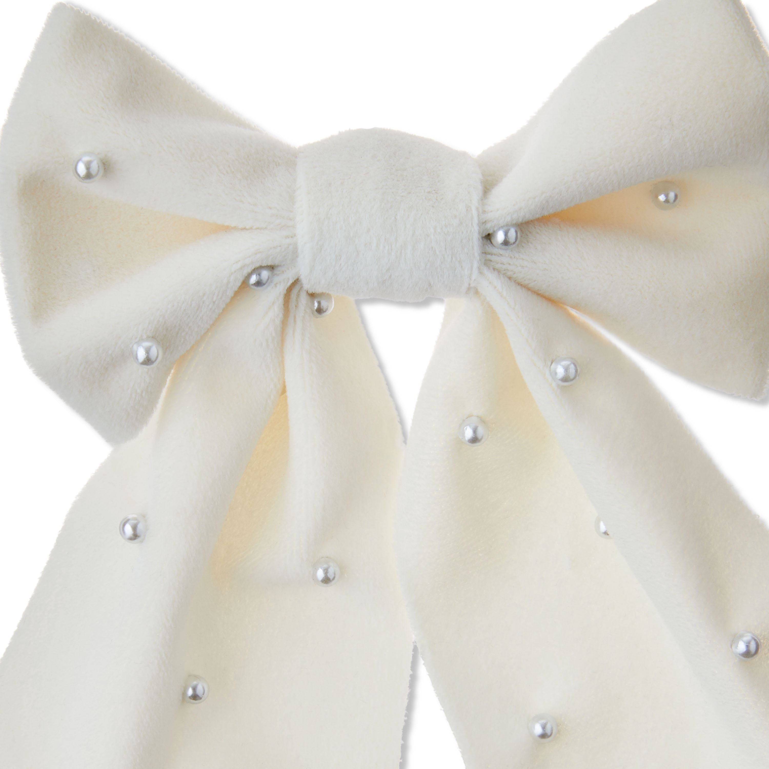 Ivory Pearl Beaded Decorative Bow, 6", 2 Count, by My Texas House