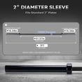 thumbnail image 2 of TEQIN 7FT Barbell Bar, 2" Standard Straight Barbell Bars for Weight Lifting Bar for Bench Press/Squats/Hip Thrusts/Lunges/Biceps Home Gym Weight Bar,700LB Capacity, 2 of 6