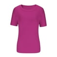 thumbnail image 4 of ameIAEA Women's Short Sleeve T Shirts Casual Summer Basic Shirts Scoop Neck Slim Rib Knit Tee Tops, 4 of 4