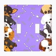 thumbnail image 2 of Metal Light Switch Plate Outlet Cover (Cute Tcup Dog Purple - Double Toggle), 2 of 2