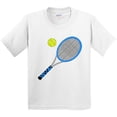 thumbnail image 3 of Inktastic Blue Tennis Racket and Ball Youth T-Shirt, 3 of 5