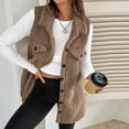 thumbnail image 3 of FAIWAD Women's Button Down Fleece Outerwear Vest Sleeveless Warm Fuzzy Long Jacket Casual Oversized Fall Winter Clothes, 3 of 9
