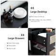thumbnail image 5 of Sweiko Storage Cabinet Home Bar furniture with RGB LED Light,Modern buffets & sideboard for Dining Room, Kitchen, Hallway, Living Room, Wine Cabinet with Rattan Drawers, 46.69" W TV Stand Cheap Black, 5 of 7