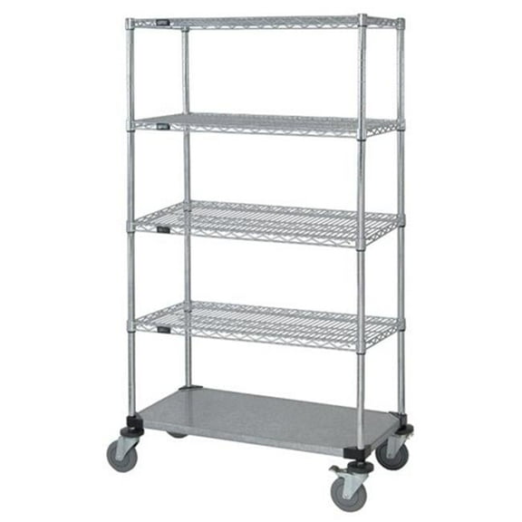 Quantum Storage M1848CG47-5 4-Wire Shelf Mobile Cart - 74 in.