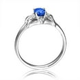 thumbnail image 3 of 1.50 Carat Unique 8x6mm Oval Shape Blue Sapphire And Engagement Ring in 10k White Gold, 3 of 5