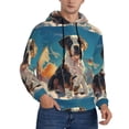 thumbnail image 2 of Honeii Colorful Sky Puppy Pattern Mens Hoodies Men's Loose Sleeve Sweatshirt,Pullover Hooded Sweatshirt for Men,Essentials Hoodie-Medium, 2 of 7