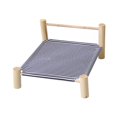 thumbnail image 4 of STARTIST Elevated Cat Bed Comfortable Pet Cot Wooden Frame for Small Pet Puppy Rabbit Blue White, 4 of 9