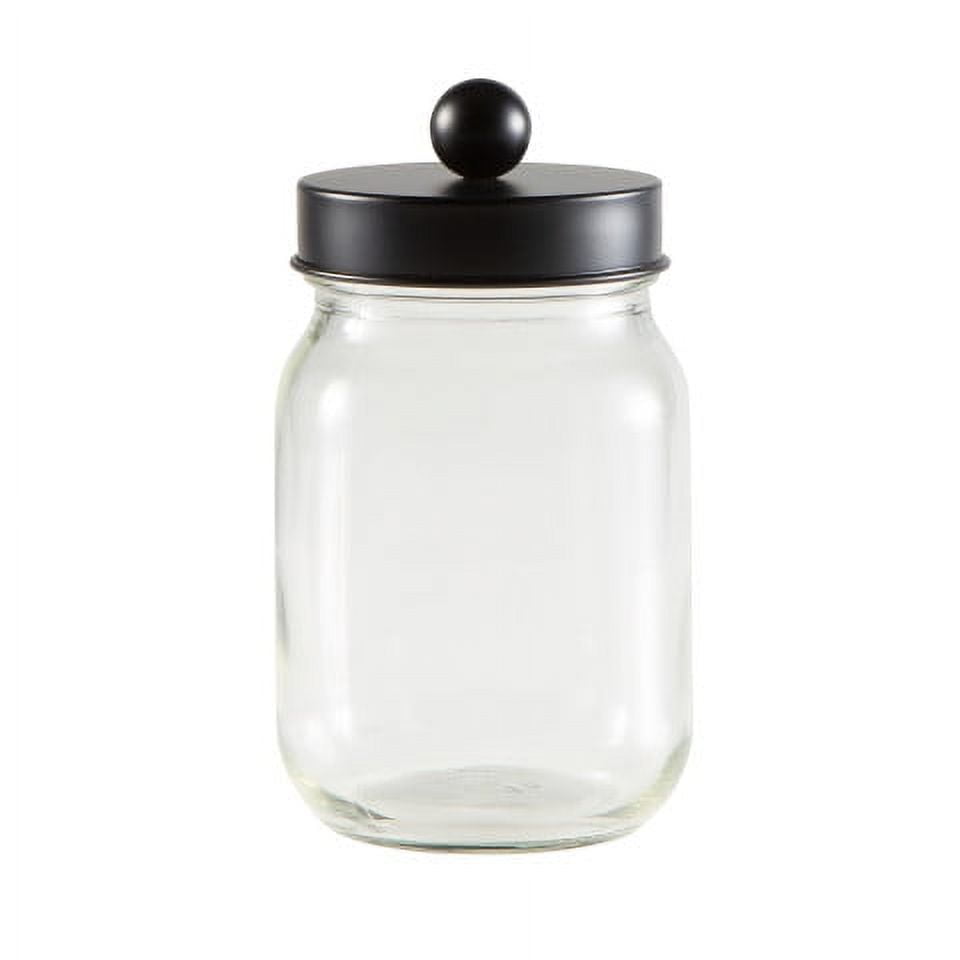 Home-Complete 5-Piece Mason Jar Bathroom Accessories Set with Lids, Silver