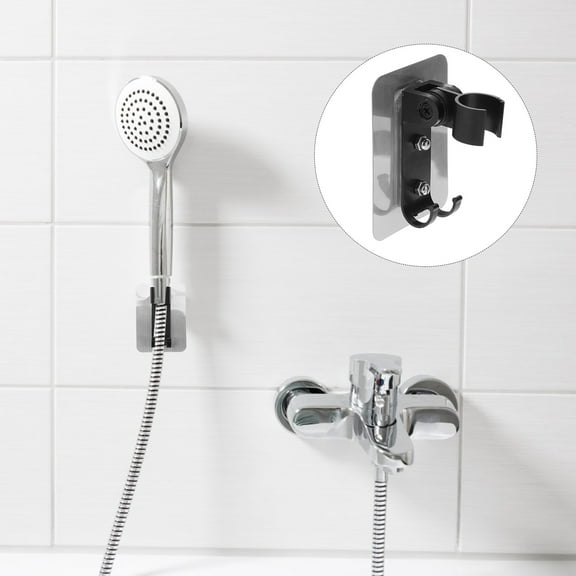 Amosfun 1Pc Black Shower Nozzle Holder Adjustable Sprinkler Bracket Bathroom Stand