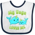 thumbnail image 3 of Inktastic My Yaya Loves Me- Cute Narwhal Boys or Girls Baby Bib, 3 of 4