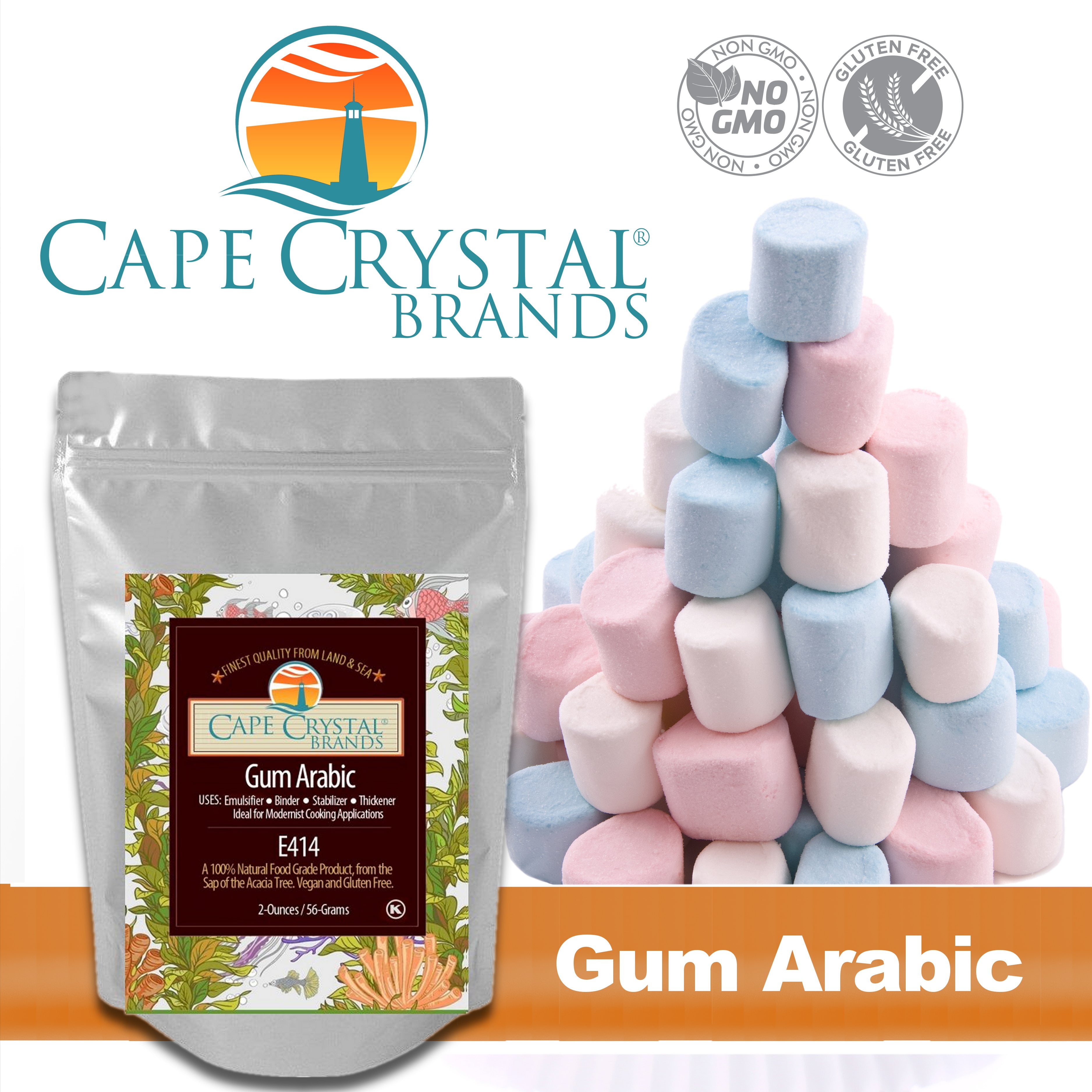Gum Arabic (Gum Acacia) -  14-oz - Food Thickener, Kosher