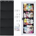 thumbnail image 1 of Hanging Toy Storage Bag Over Door, Shoe Rack, Organizer, Space Saving Storage, Bag for Collection, Plush Toy Holder Black, 1 of 5