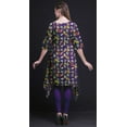 thumbnail image 3 of Bimba Purple Tropical Leaves & Bird Printed Tops For Women Asymmetric Kurti Summer Dress For Girls Medium, 3 of 6