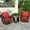 Red, variant on Summit Living 3-Piece Outdoor Swivel Glider Chairs Set with Coffee Table, Wicker Patio Club Lounge Chairs With Backrests & Cushions, Beige