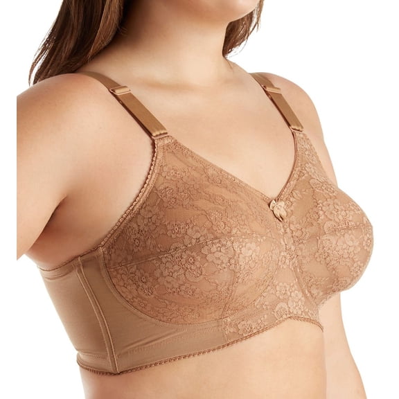 Elila Women's Plus Size Make It Lace Softcup, Full Coverage Wire-Free, Style 1303 Mocha