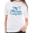 thumbnail image 3 of Plus Size Mission Complete Graphic Design Unisex Ring Spun Combed Cotton Short Sleeve Deluxe Jersey T-Shirt - White XL, 3 of 4