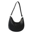thumbnail image 1 of Rhombic Lattice Underarm Bags Casual Crescent Shoulder Bag para viajes (negro), 1 of 9