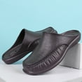 thumbnail image 4 of BONIXOOM Mens Slippers Clearance None None V-Day Casual Summer Shoes For Men Brown Size 9.5, 4 of 5