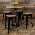 thumbnail image 2 of Flash Furniture 24" High Metal Counter-Height, Indoor Bar Stool with Wood Seat in Black - Stackable Set of 4, 2 of 13