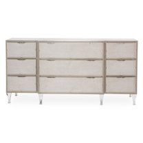 Michael Amini Camden Court Contemporary Wood Dresser in Ivory Pearl & Taupe