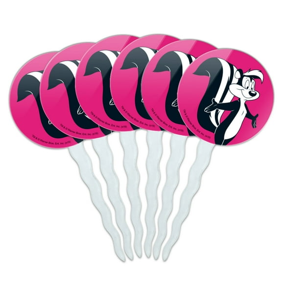Looney Tunes Pepe Le Pew Cupcake Picks Toppers Decoration Set of 6