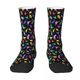 thumbnail image 3 of Calcetines largos hasta la rodilla con estampado de dinosaurio divertido (fondo negro) para hombre, calcetines para parejas, calcetines de estilo hip hop con personalidad para patinetas, 3 of 5