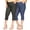 Black-Denim Blue, variant on Women's Plus Size Casual Comfy Slim Pocket Jeggings Jeans Capri Leggings Pants (Pack of 2)