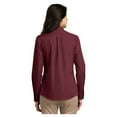thumbnail image 2 of Port & Company Womens Carefree Poplin Long Sleeve Shirt Burgundy Small, 2 of 4