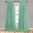 thumbnail image 5 of Ambesonne Art Deco Curtains, Geometric Contemporary, Pair of 28"x84", Turquoise and Yellow, 5 of 5