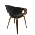 thumbnail image 3 of Symphony Mid-Century Modern Dining/Accent Chair in Walnut Wood and Black Faux Leather by LumiSource, 3 of 5