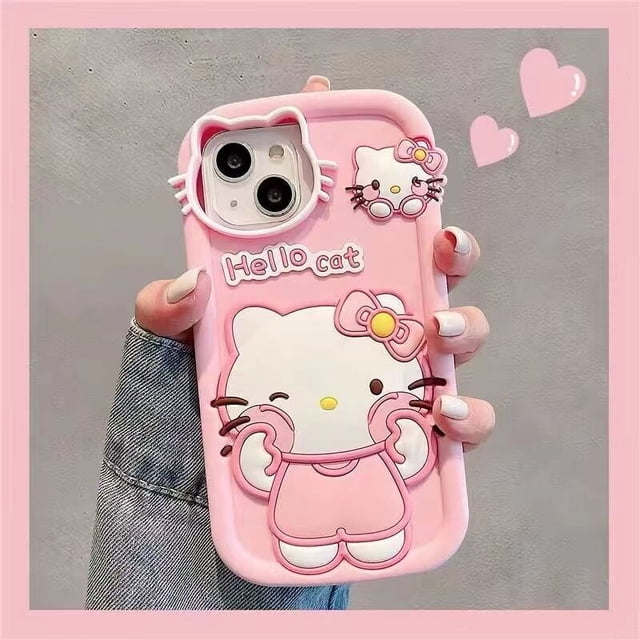 Funda de silicona para teléfono 7plus Knead Face Hello Kitty iphone11 Cartoon Pink KT13pro 14 Apple 15Pro