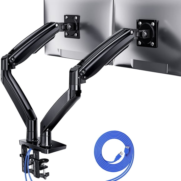 ErGear Dual Monitor Desk Mount up to 40 inches Screens, Max 26.4lbs Capacity Each, Heavy Duty Ultrawide Monitor Arm with USB Port