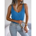 thumbnail image 6 of Women'S V Neck Knit Tank Tops 2025 Summer Casual Sleeveless Shirts Sweater Vest Blue S, 6 of 9