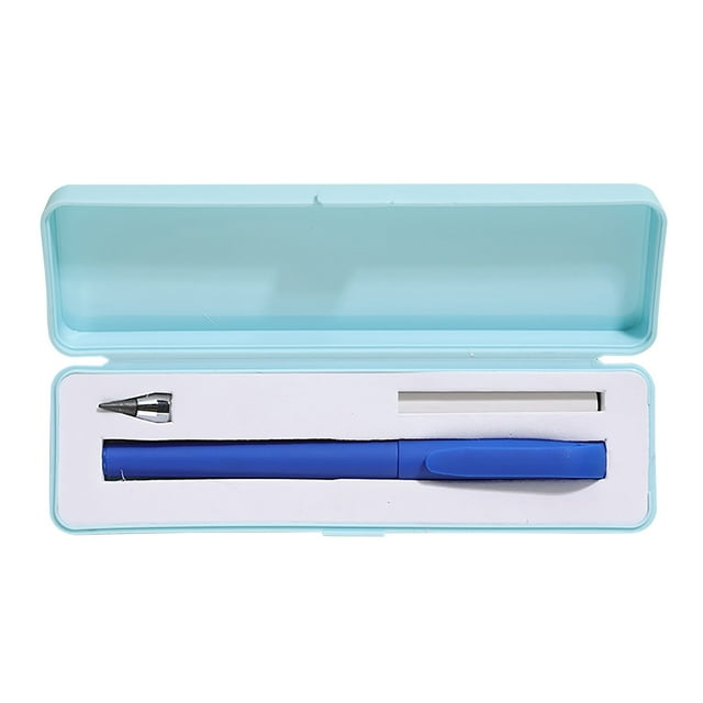 Mohdy S-tudent Inkless Permanent Pen Posture Corrector Pen + Gel Pen 2-In-1 Set (Blue),Ink Free Permanent Uprights Pencil Technology Unlimited 2-In-1 Perpetual Inkless Pencil & Rollerball Ink Pen 3Ml