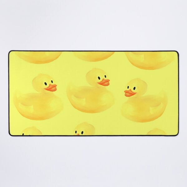 Una NUEVA alfombrilla de escritorio Rubber Duckies de color amarillo limón