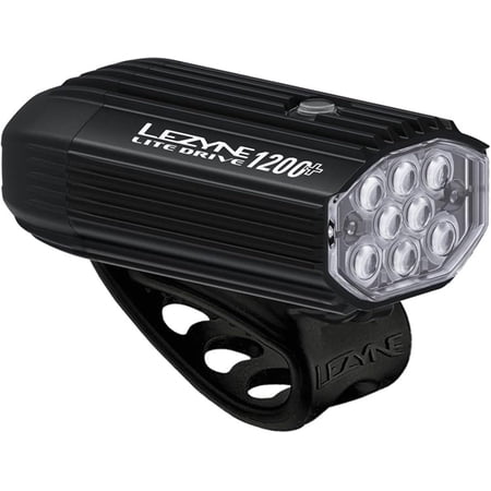 LEZYNE Lite Drive Bicycle Durable USB Rechargeable IPX7 Waterproof LEDs Front Light w/Multiple Solid & Flash Modes | Silicone Rubber Mounting Strap Included