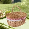 thumbnail image 3 of Cesta de mimbre para Picnic, cesta de almacenamiento de ratán con tapa y asa, cesta de almacenamiento, cesta de almacenamiento de mimbre para fiestas Grande, 3 of 8