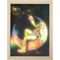 3 Color Adjustable Lamp Light USB Powered LED Moon Painting Decoration Night Light