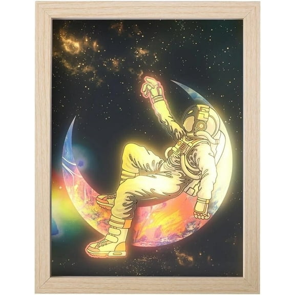 3 Color Adjustable Lamp Light USB Powered LED Moon  Painting Decoration Night Light