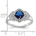 thumbnail image 2 of Sterling Silver Cheryl M Rhodium-Plated Fancy Blue Glass And Cz Ring (Size 8) Made In China qcm1571-8, 2 of 5
