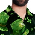 thumbnail image 5 of Saint Patrick's Day Men's Hawaiian Shirt, Button Down Poplin Short Sleeve Casual Summer Beach Printed Unisex Shirts, 5 of 6