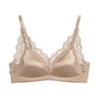 thumbnail image 3 of Bxsruta Wirefree Lace Bralette for Women Comfort Lightly Padded Wireless Bra Seamless Thin Straps V Neck, 3 of 7