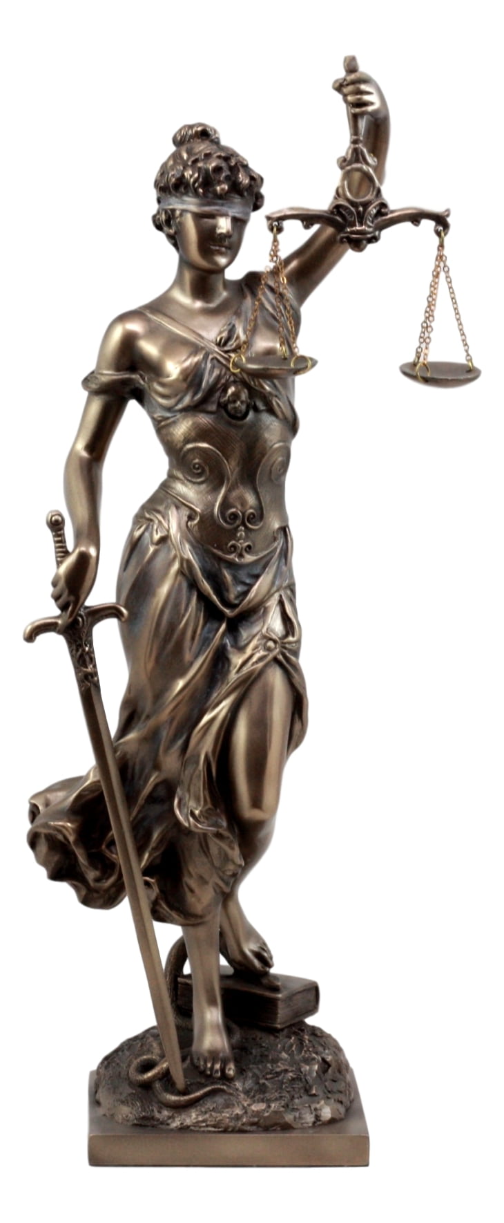 Ebros Gift Bronzed Resin Greek Goddess Lady of Justice Statue 13.5" H Figurine 