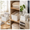 thumbnail image 4 of Linnome Stackable Storage Bins with Handle 3 Sizes Plastic Organizer Containers for Kitchen Pantry Bathroom Cabinet 9.84x7.48x5.91in, 4 of 7