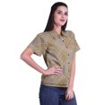 thumbnail image 3 of Moomaya Printed Half Sleeve Shirt For Women Button Down Collar Casual Top, 3 of 6