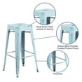 thumbnail image 6 of Home Square 30" Metal Backless Bar Stool in Distressed Green-Blue - Set of 2, 6 of 10