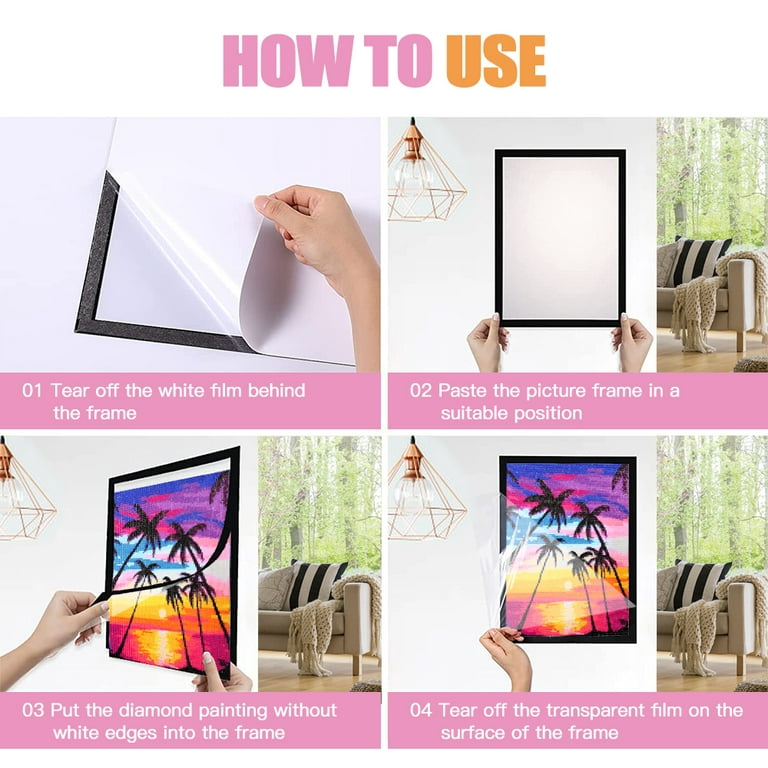 12x16 Wood Picture Frame Diamond Painting Frames 30x40cm Diamond Art Frame  Display 12x16in / 30x40 cm Without Mat or 10x14 in/ 25x35cm with Mat 12 x