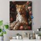 thumbnail image 4 of Qisvanset Framed Canvas Wall Art 12x16 Inch Leopard Floral Cushion Vintage Jungle Wildlife Art, 4 of 5