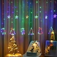 thumbnail image 5 of Cortina de Luces con Decoracion Navidad, Guirnalda Navideña con 138 LED de 3.5M, Tira de Luces Estrellas led, Enchufe de Extremo a Extremo para Interior, Exterior, Navidad, Fiest, 5 of 5